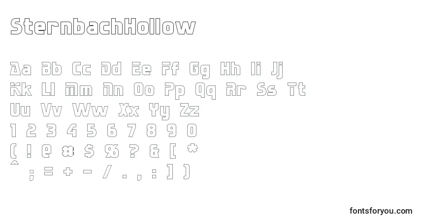 Шрифт SternbachHollow – алфавит, цифры, специальные символы