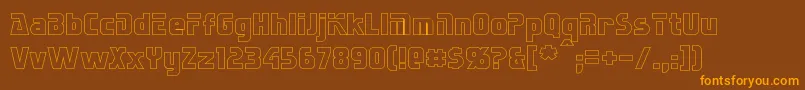 SternbachHollow-Schriftart – Orangefarbene Schriften auf braunem Hintergrund