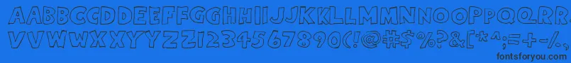 Eightypercentcapsoutline Font – Black Fonts on Blue Background