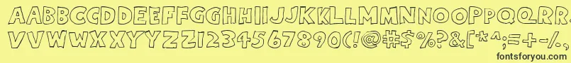 Eightypercentcapsoutline Font – Black Fonts on Yellow Background