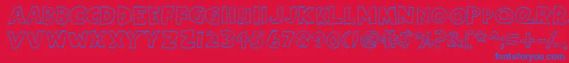 Eightypercentcapsoutline Font – Blue Fonts on Red Background