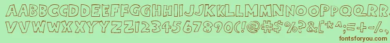 Eightypercentcapsoutline Font – Brown Fonts on Green Background