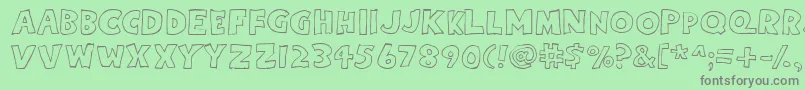 Eightypercentcapsoutline Font – Gray Fonts on Green Background