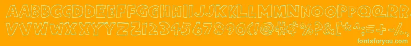 Eightypercentcapsoutline Font – Green Fonts on Orange Background