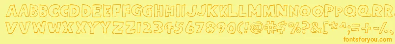 Eightypercentcapsoutline Font – Orange Fonts on Yellow Background