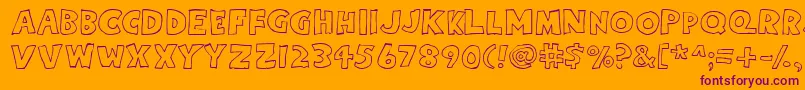 Eightypercentcapsoutline Font – Purple Fonts on Orange Background