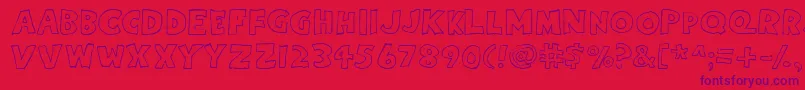 Eightypercentcapsoutline Font – Purple Fonts on Red Background