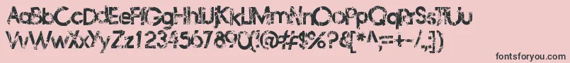 Frailbedazzled-Schriftart – Schwarze Schriften auf rosa Hintergrund