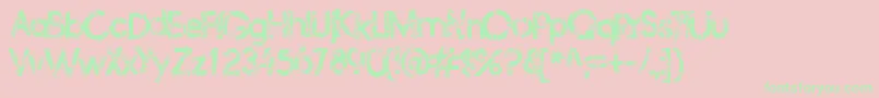 Frailbedazzled Font – Green Fonts on Pink Background