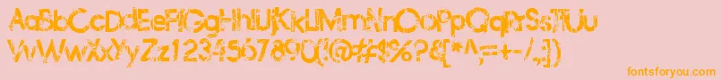 Frailbedazzled-Schriftart – Orangefarbene Schriften auf rosa Hintergrund