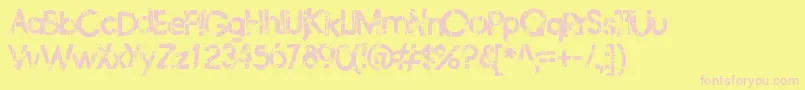 Frailbedazzled Font – Pink Fonts on Yellow Background