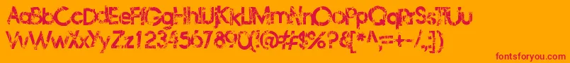 Frailbedazzled Font – Red Fonts on Orange Background