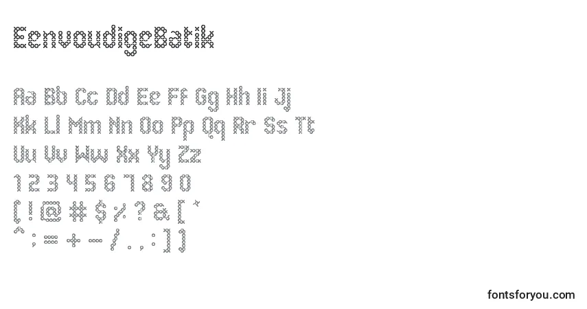 Czcionka EenvoudigeBatik – alfabet, cyfry, specjalne znaki