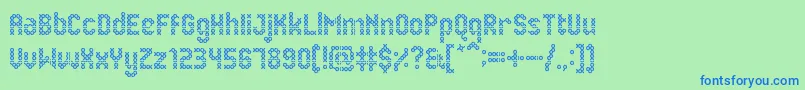 EenvoudigeBatik Font – Blue Fonts on Green Background