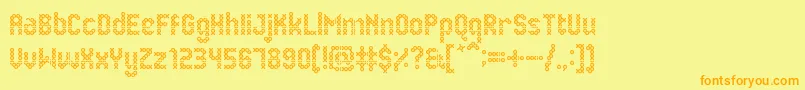 EenvoudigeBatik Font – Orange Fonts on Yellow Background