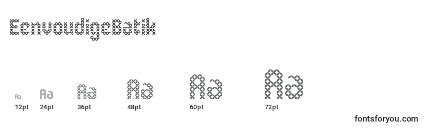 Größen der Schriftart EenvoudigeBatik