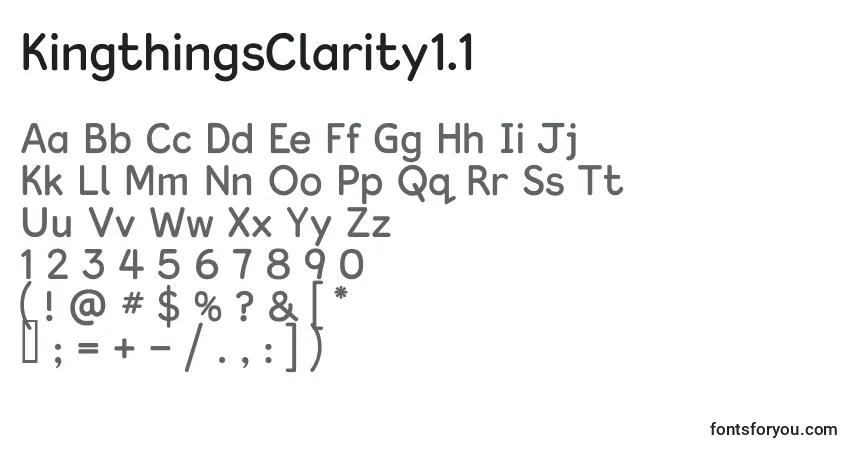 A fonte KingthingsClarity1.1 – alfabeto, números, caracteres especiais