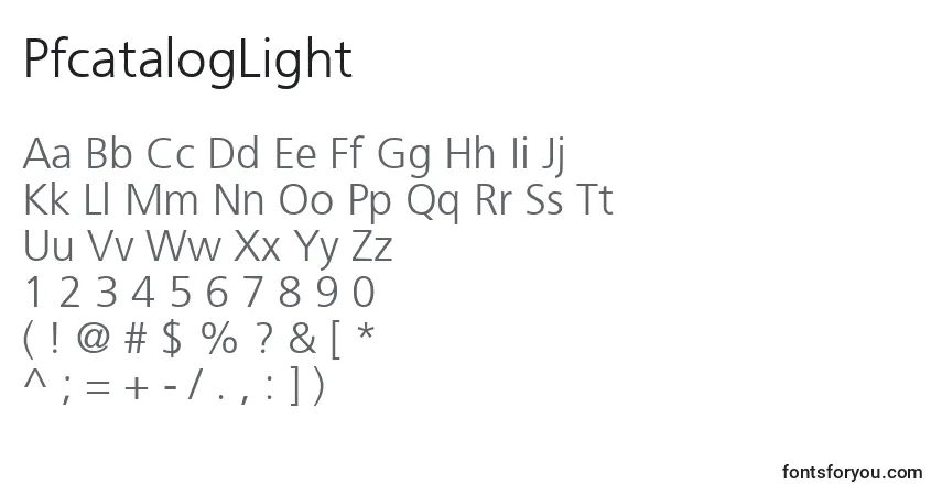 PfcatalogLightフォント–アルファベット、数字、特殊文字
