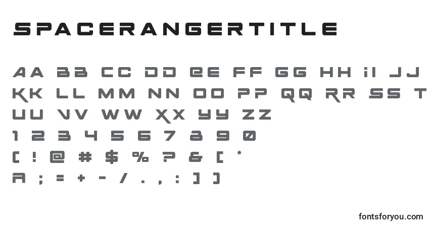 A fonte Spacerangertitle – alfabeto, números, caracteres especiais