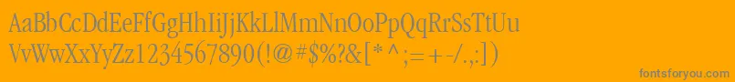 フォントGarrymondriancond3Lightsh – オレンジの背景に灰色の文字