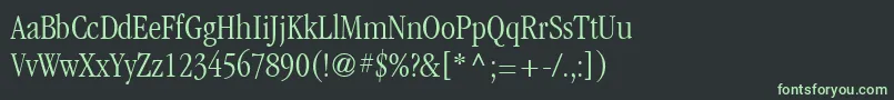 フォントGarrymondriancond3Lightsh – 黒い背景に緑の文字