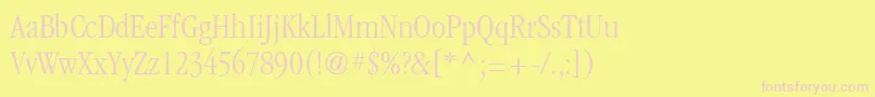 Garrymondriancond3Lightsh Font – Pink Fonts on Yellow Background