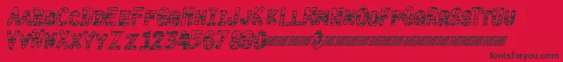 Burntime Font – Black Fonts on Red Background