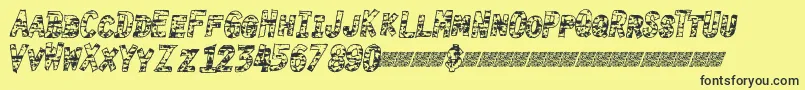 Police Burntime – polices noires sur fond jaune