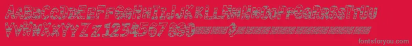 Burntime Font – Gray Fonts on Red Background