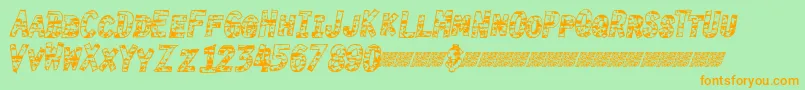 Burntime-Schriftart – Orangefarbene Schriften auf grünem Hintergrund