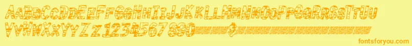 Burntime-Schriftart – Orangefarbene Schriften auf gelbem Hintergrund