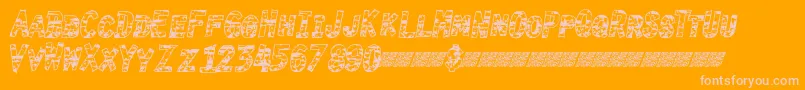 Weitere Informationen zur Burntime-Schriftart Burntime-Schriftart – Rosa Schriften auf orangefarbenem Hintergrund