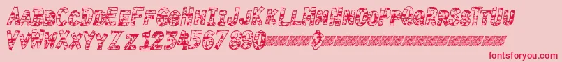 Burntime-Schriftart – Rote Schriften auf rosa Hintergrund