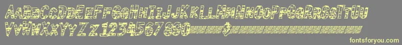 Burntime Font – Yellow Fonts on Gray Background