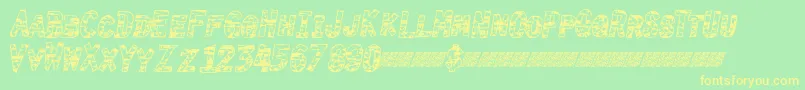 Burntime Font – Yellow Fonts on Green Background