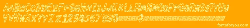 フォントBurntime – オレンジの背景に黄色の文字