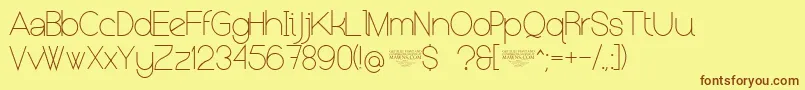 NolicenseKeraterultralight Font – Brown Fonts on Yellow Background