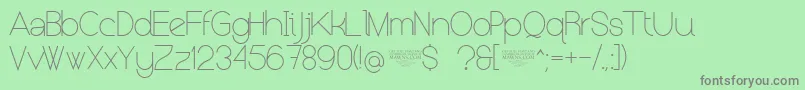 NolicenseKeraterultralight Font – Gray Fonts on Green Background