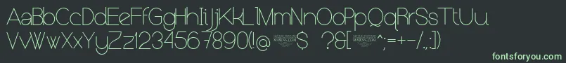 NolicenseKeraterultralight Font – Green Fonts on Black Background