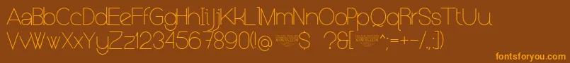 NolicenseKeraterultralight Font – Orange Fonts on Brown Background