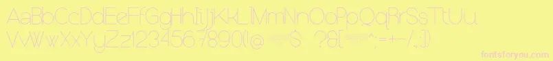 NolicenseKeraterultralight-fontti – vaaleanpunaiset fontit keltaisella taustalla