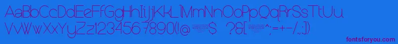NolicenseKeraterultralight Font – Purple Fonts on Blue Background