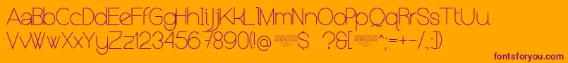 NolicenseKeraterultralight Font – Purple Fonts on Orange Background