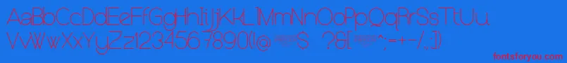 NolicenseKeraterultralight-Schriftart – Rote Schriften auf blauem Hintergrund