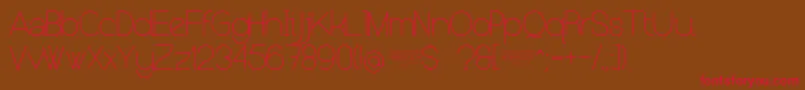 NolicenseKeraterultralight Font – Red Fonts on Brown Background