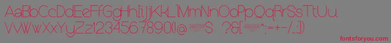 NolicenseKeraterultralight Font – Red Fonts on Gray Background