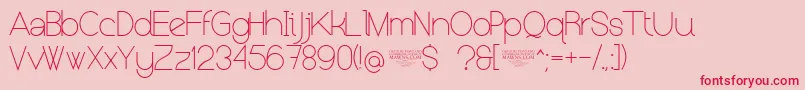 NolicenseKeraterultralight Font – Red Fonts on Pink Background