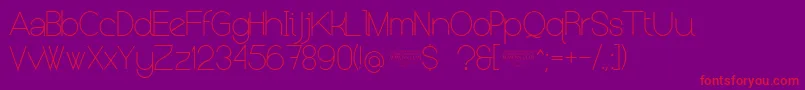 NolicenseKeraterultralight Font – Red Fonts on Purple Background