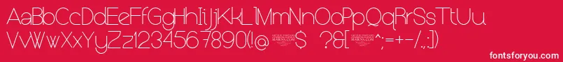 NolicenseKeraterultralight Font – White Fonts on Red Background