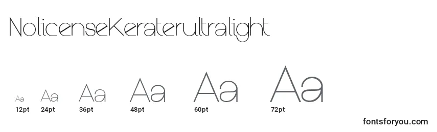 NolicenseKeraterultralight Font Sizes